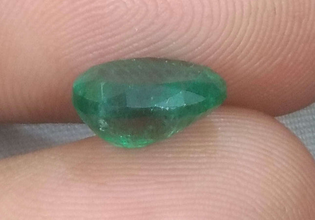 2.32ct GSI USA Certified Deep Green Zambian Emerald Minor Oiled Loose Gemstone