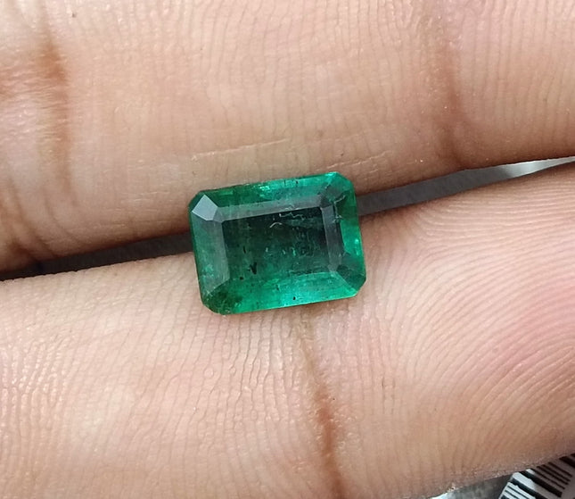 Natural Emerald 2.14ct Zambia Medium Deep Color SGL Certified Octagon Cut Minor Oiled Gemstone