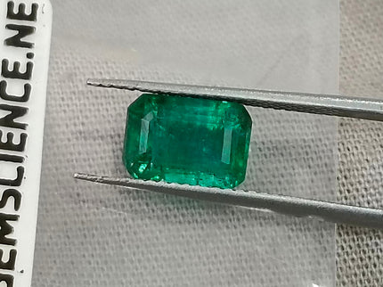 2.00ct Deep Green Zambian Emerald, Certified Natural Octagon Cut Gemstone