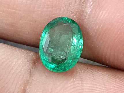 1.60ct Natural Emerald Medium Deep Green GSI Certified Zambian Oval Cut Gemstone