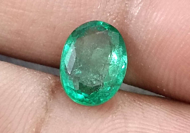 1.61ct Medium deep Zambian emerald minor oiled loose gemstone
