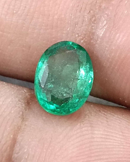 1.61ct Medium deep Zambian emerald minor oiled loose gemstone