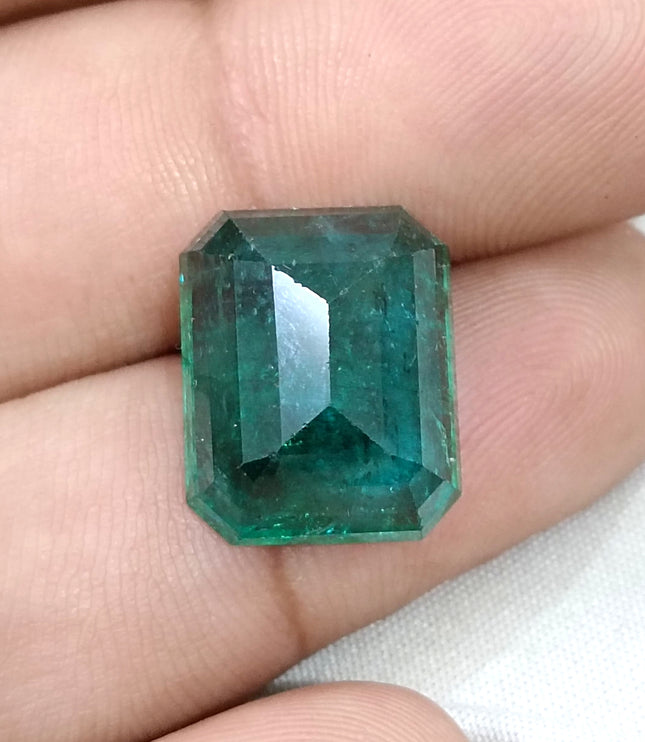 16.71ct Natural Emerald Deep Forest Green AGRL Certified Octagon Cut Loose Gemstone